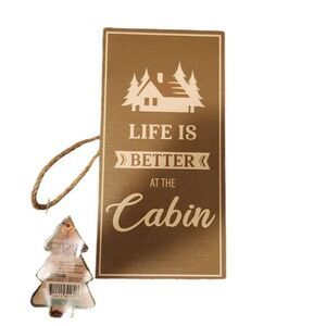"Life is‎ better at the cabin wood decoration